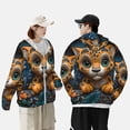 thumbnail image 2 of KLL Playful Leopard Art Print Men's Women’s UPF 50+ Sun Protection Outdoor Hoodie Jacket Long Sleeve Fishing Hiking Performance Shirt- Medium, 2 of 5