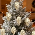 thumbnail image 5 of 6-Piece Christmas Tree Ornament Collection 3.7-Inch Pinecone Design Metallic Hanging Decorations Festive Holiday Home Party Display, 5 of 5