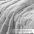 thumbnail image 4 of Exclusivo Mezcla Fleece Throw Blanket for Couch, Super Soft Warm Lightweight Checkered Pattern Blanket for All Seasons, Light Grey, 50"x60", 4 of 7