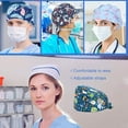 thumbnail image 4 of MesaSe Cotton Operating Hats Nurses Gourd-shaped Dull Polish Assorted Colors Buttons Christmas Day Bouffant Caps, 4 of 5