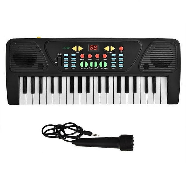 37Key Electric Piano Keyboard Kids Digital Instrument Toy with Microphone Battery Powered