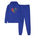 thumbnail image 2 of 2 Piece Outfits Sweatshirt 2025 ZVAVZ Lady Colorful Heart Print Sweatsuit Sets Hooded Drawstring Pullover Tops Fashion Long Pants Lounge Set Tracksuit, 2 of 6
