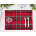 thumbnail image 5 of JOOCAR Christmas placemats, red and green buffalo plaid simple classic Christmas placemats, suitable for home dining table holiday decoration rectangular placemats set of 6, 5 of 5