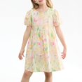thumbnail image 2 of zbxnLI Robe Fille 2-16T Imprimé Dessin Animé Robe d'Été Manches Courtes Décontractée pour Grandes et Petites Filles, 2 of 3