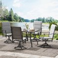 thumbnail image 4 of Farini Patio Dining Set for 4, 5-Piece Outdoor Table and Chairs Set, 4 x Swivel Outdoor Dining Chairs with Paded Textilene and 35"x35" Patio Table with 1.57" Umbrella Hole for Poolside, Backyard, 4 of 8
