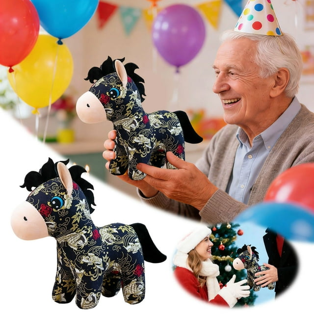 BotaniNest Zodiac Horse 15/30cm Pattern Soft Stuffed Animal Festive For Home /Birthday/Chinese Year
