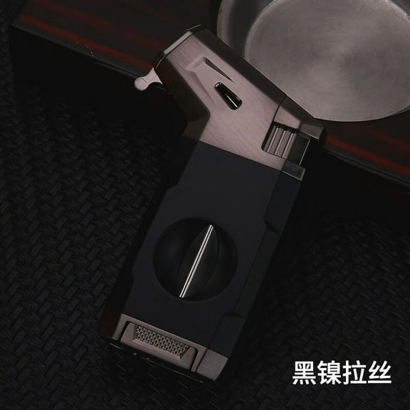 Cigar Gas Lighters With Cigar Cutter Retro Metal Windproof Special Fire Maker High-End Business Gifts