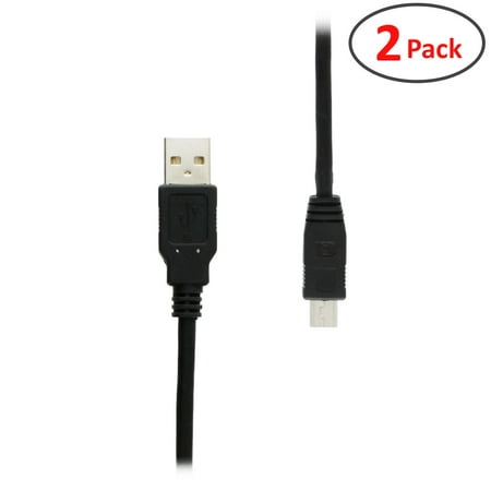 GearIT 2-Pack 1FT Hi-Speed USB 2.0 Type A to Mini-B Cable - Mini USB Data & Charging Cable for GoPro 4 3+ 3 HD, PS3 Controller, Digital Camera, MP3 Player,