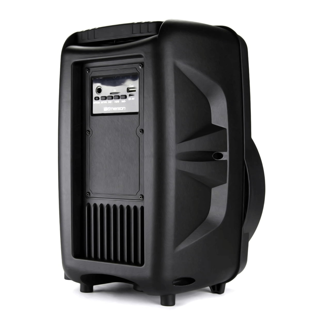 Emerson Portable 8" Bluetooth Party Speaker with FM Radio, Disco Light and Stand