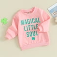 thumbnail image 2 of Bagilaanoe Toddler Baby Girl Boy Casual Sweatshirt Long Sleeve Letter Print Pullover 6M 12M 18M 24M 3T 4T Kids Spring Loose Tee Tops, 2 of 8