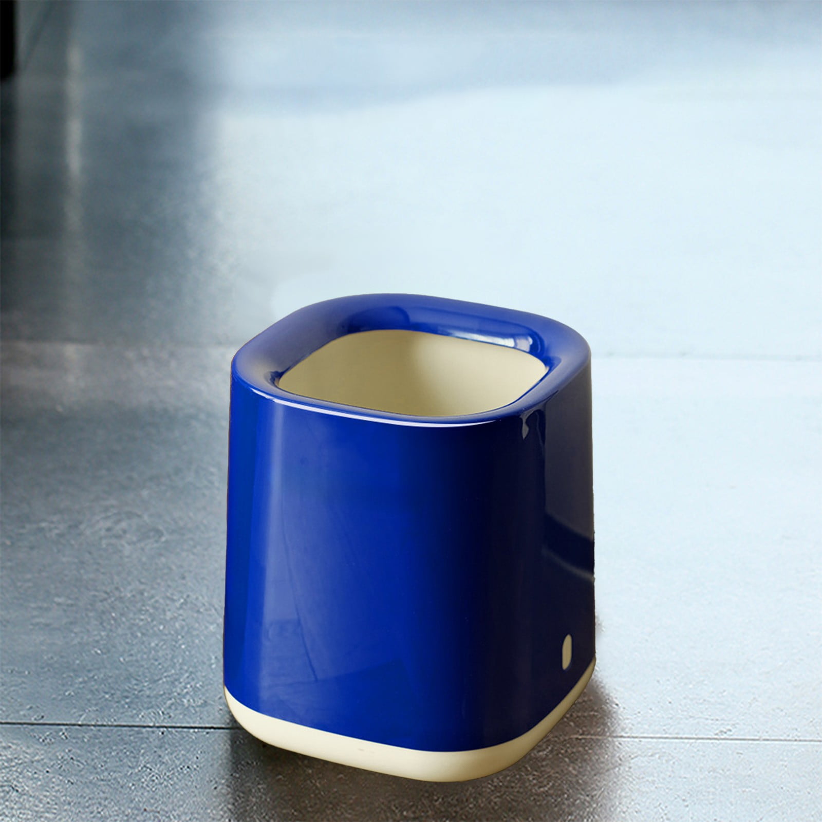 dajkiuy Small Trash Can Wastebasket Garbage Can Container Bins for Bathrooms, Laundry Room, Kitchens, Offices, Kids Rooms, Dorms (Blue，Square)