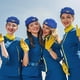 thumbnail image 5 of EeaseMX Sombrero de azafata de aire para mujer Sombrero de asistente de vuelo de lana Gorra de azafata para disfraz Cosplay Interpretación musical - Talla M (azul real), 5 of 7
