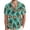 Green-3, variant on LIIPEE Summer Fashion Graphic Shirt For Men Short Sleeve Turn Down Collar Button Up Shirts Male Comfortable Breathable Beach Tops,S