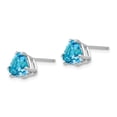 thumbnail image 2 of 14k White Gold 7mm Trillion Blue Topaz Earrings, 2 of 3