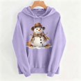 thumbnail image 4 of SEROYE Womens Christmas Print Sweatshirts Snowman Graphic Hoodie Long Sleeve Pullover Casual Holiday Festival Tops (2XL, Purple Christmas 03), 4 of 5