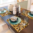 thumbnail image 6 of Placemats Set Of 4 / 6, Vintage Wood Grain Sunflower A Placemats For Dining Table Indoor/Outdoors Heat Resistant Washable Placemats 18" X 12", 6 of 8