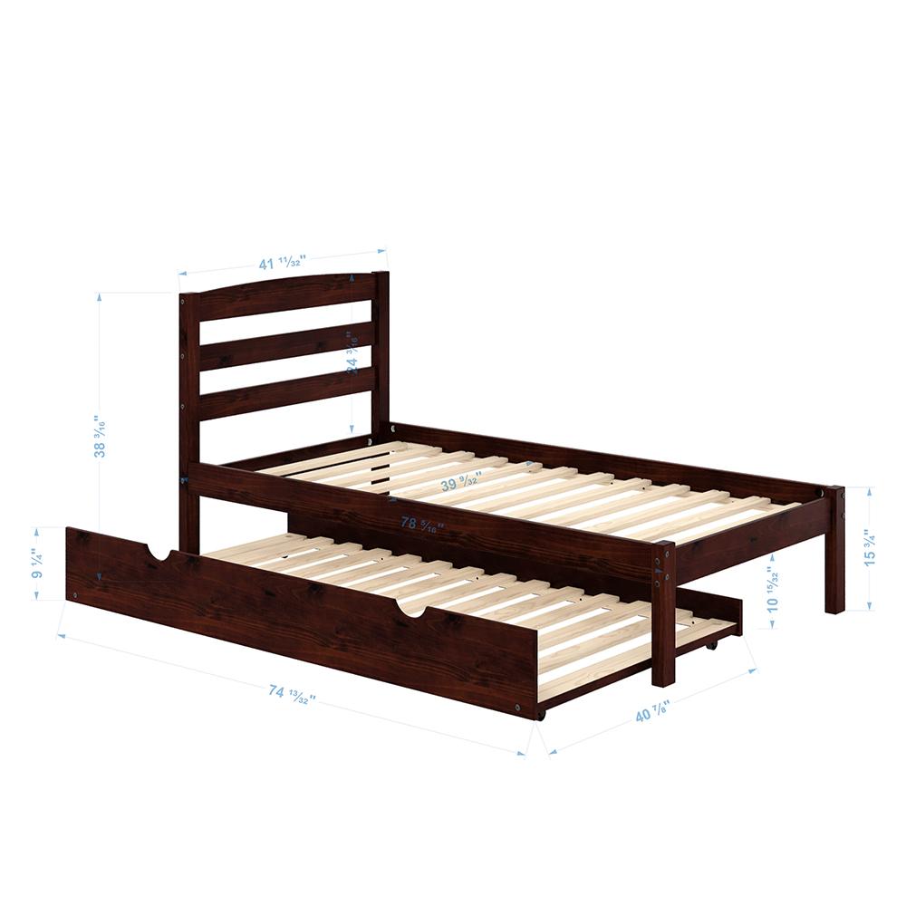 P'kolino Twin Bed with Twin Trundle Bed, Dark Cherry - image 3 of 9