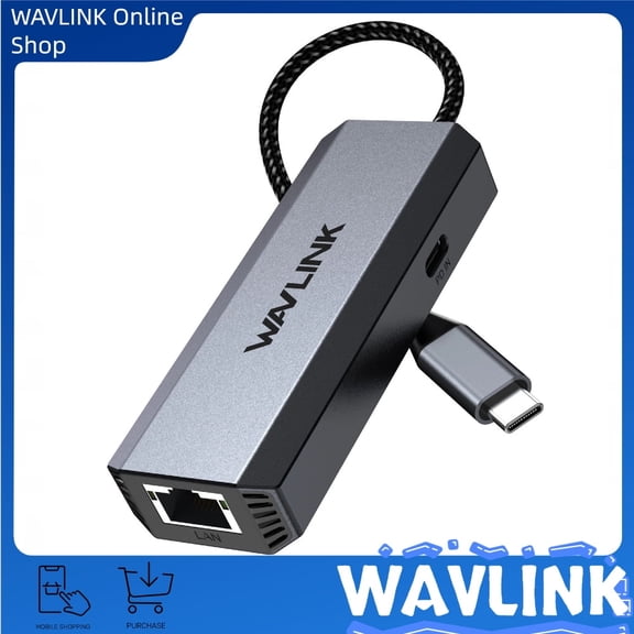 WAVLINK 5Gbps USB C to Ethernet Adapter, USB Type-C to RJ45 Gigabit LAN Ethernet Network Adapter for Windows, Mac OS, iPad OS and More