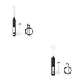 thumbnail image 4 of Bewildely Espumador de leche batidor de huevos eléctrico Mini licuadora de alimentos batidor agitador USB recargable herramientas de cocina Negro 2Conjunto, 4 of 6