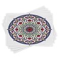 thumbnail image 1 of Ambesonne Moroccan Place Mats Set of 4, Mandala Lotus, Standard Size, Green Blue Ruby, 1 of 6