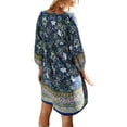 thumbnail image 6 of Taoocy Women Casual Floral Print Dresses Summer Boho V Neck Long Sleeve Flowy Loose Mini Dress, 6 of 7