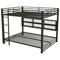 thumbnail image 5 of Euroco Metal Queen over Queen Size Bunk Bed with Storage Cabinets & LED Light for Bedroom, Black, 5 of 11