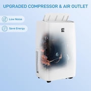 Portable Air Conditioner with Remote Control, 14000BTU air cooler, Portable AC for room up to 300 Sq Ft, White