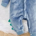 thumbnail image 6 of 6-9 Months Infant Jumpsuit Baby Romper Newborn Infant Clothes Boys And Girls Baby Rompers Long Sleeve Newborn Fall Winter Clothes,Blue Jumpsuit Sleep & Play One-Piece Bodysuit, 6 of 6