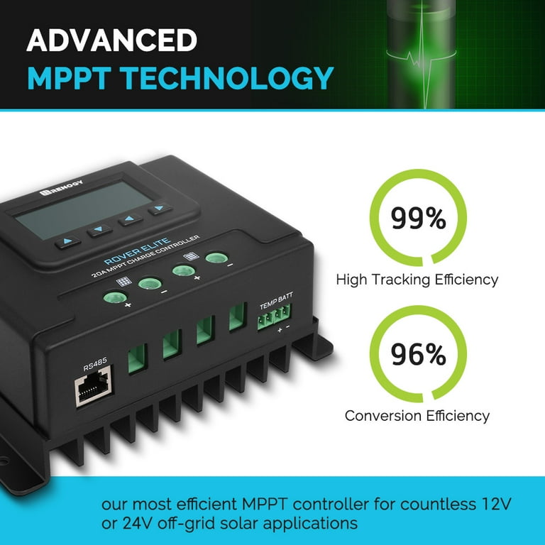 Renogy 20 amp Rover Elite MPPT Solar Charge Controller, 20A Renogy 20 amp Rover Elite MPPT Solar Charge Controller, 20A