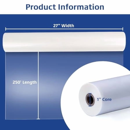 TruLam - 2 Rolls Standard Gloss 3 Mil Clear 27 in. x 250 ft. x 1 in. Core Laminating Film