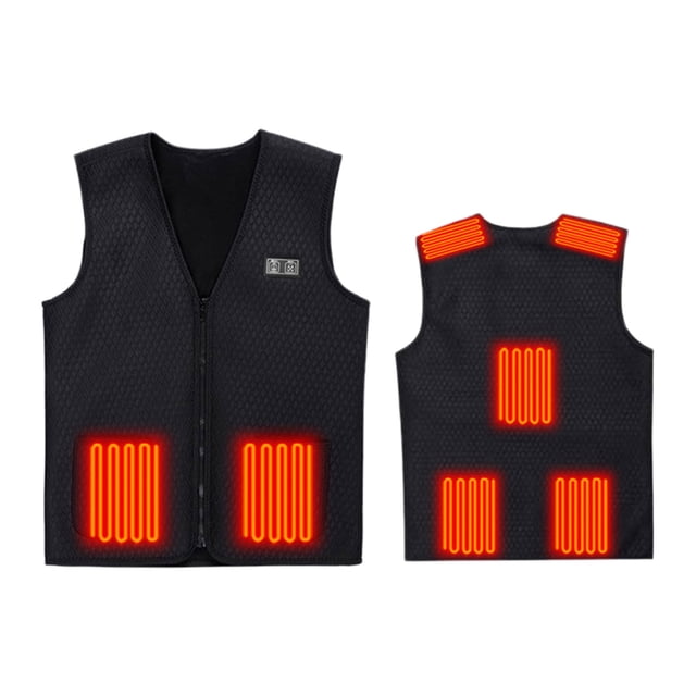 Xihbxyly Las mejores ofertas de hoy Calefacción USB Calefacción Termostática Calefacción Ropa Calefacción Chaqueta Acolchada Algodón Control Negro 7 Zonas Calefacción
