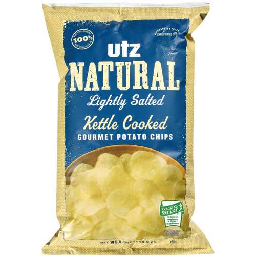 Utz Kettle Cooked Natural Lightly Salted Potato Chips, 8.5 Oz
