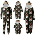 thumbnail image 4 of Wuxian Christmas Family Pajamas Hooded Full Zipper Up Sleepwear Outfits Long Sleeve Cute Snowflake Print One Piece Jumpsuits Loungewear For Kids,Black,3-4 Years, 4 of 6