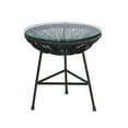 thumbnail image 3 of Capu Outdoor Modern Side Table in White, Wrapped Wicker Side Table, Indoor - Outdoor Table, 3 of 3