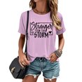 thumbnail image 7 of Ankishi Funny T-Shirts for Women Stronger Than The Storm Summer Graphic Tees Casual Crew Neck Tops Short Sleeve for Travel Dating, 7 of 7