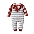 thumbnail image 3 of Seyurigaoka Baby Girls/Boys Christmas Hooded Romper, Long Sleeve Letter Print Jumpsuit, 3 of 8