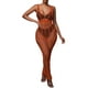 thumbnail image 1 of Txlixc Suéter de playa de mono femenino suéter de playa transparente hueco sólido cuello V sin mangas mono largo bañador bikini Txlixc  moda, 1 of 7