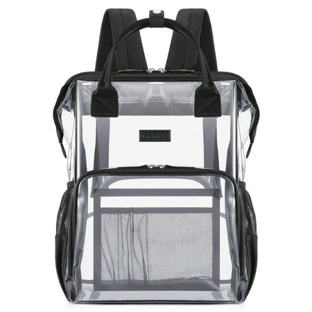 Gonex Practical Heavy Duty Clear Backpack with Cosmetic Bag, Transparent Backpack Fits 15.6 inch Laptop for School, Work, (Best Laptop Backpack For Work)