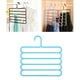 thumbnail image 4 of Perchas de 5 niveles para pantalones, organizador de ropa, ahorra espacio, antideslizantes para jeans Azul, 4 of 8
