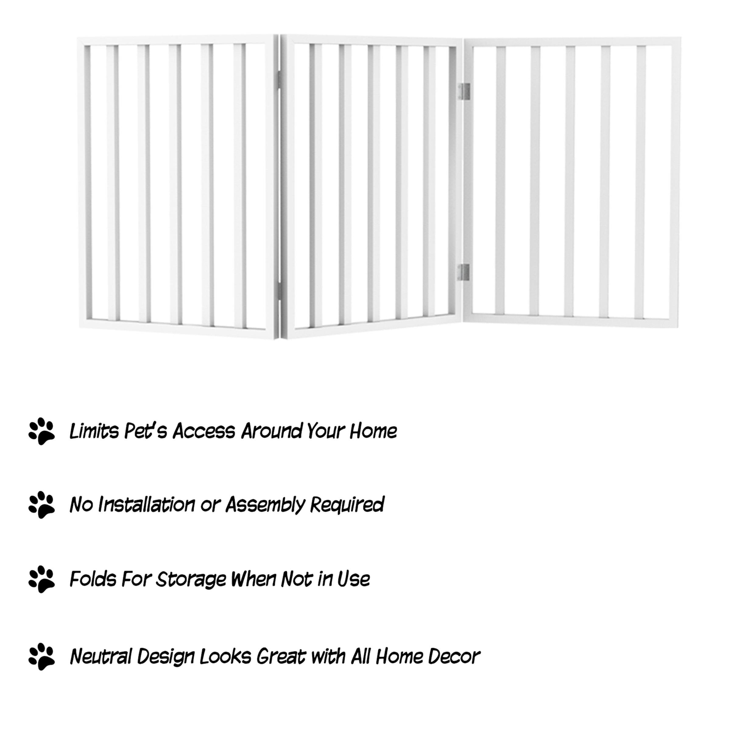 Petmaker Freestanding Wooden Pet Gate, White