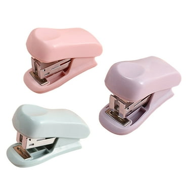 3Pcs Mini Colored Stapler Small Pocket Manual Office Stationery Tool