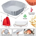 thumbnail image 5 of Sangdo Air Fryer Silicone Liners 2 Packs 8" Reusable Air Fryer Silicone Pot for 4-6 QT, Square Air Fryer Silicone Basket, Replacement of Parchment Paper, 5 of 8