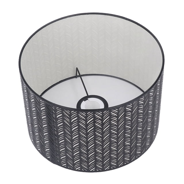 Pantalla de metal con patrón hueco, repuesto E27 E14, pantalla de luz para mesa, suelo, luz de techo, color negro