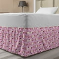 thumbnail image 1 of Cupcakes Bed Skirt, Pastry Arrangement Muffins and Macaroon Cookies, Elastic Bedskirt Dust Ruffle Wrap Around for Bedding Decor, 4 Sizes, Pink Multicolor, by Ambesonne, 1 of 2