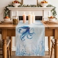 thumbnail image 2 of Table Runner 60 Inches Long for Kitchen Dining, Blue Octopus Coastal Dresser Scarf Farmhouse, Dining Table Decorations for Wedding/Parties, Coral Summer Beach Nautical Ocean Blue 13 x 60 In, 2 of 8