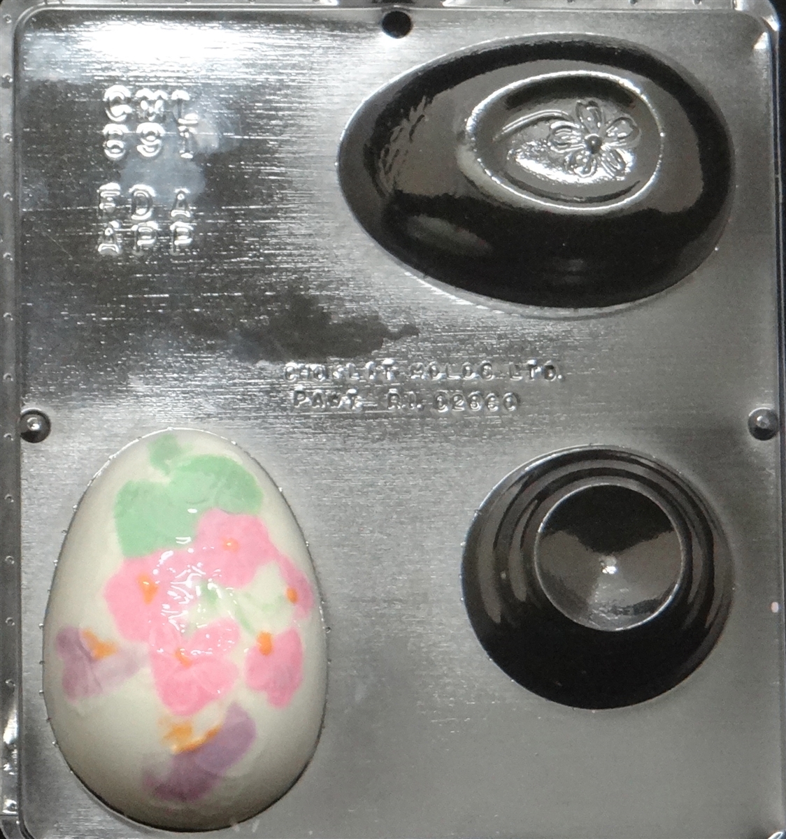 CK Products 4 1/8 Inch 3D Egg Chocolate Mold - 2 Cavity, For Candy Making, Soap & Wax