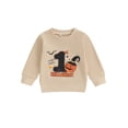 thumbnail image 1 of xiaxaixu Baby Halloween Sweat-Shirt NumberPumpkinBat Imprimé à Manches Longues Col Rond Pull-Over, 1 of 9