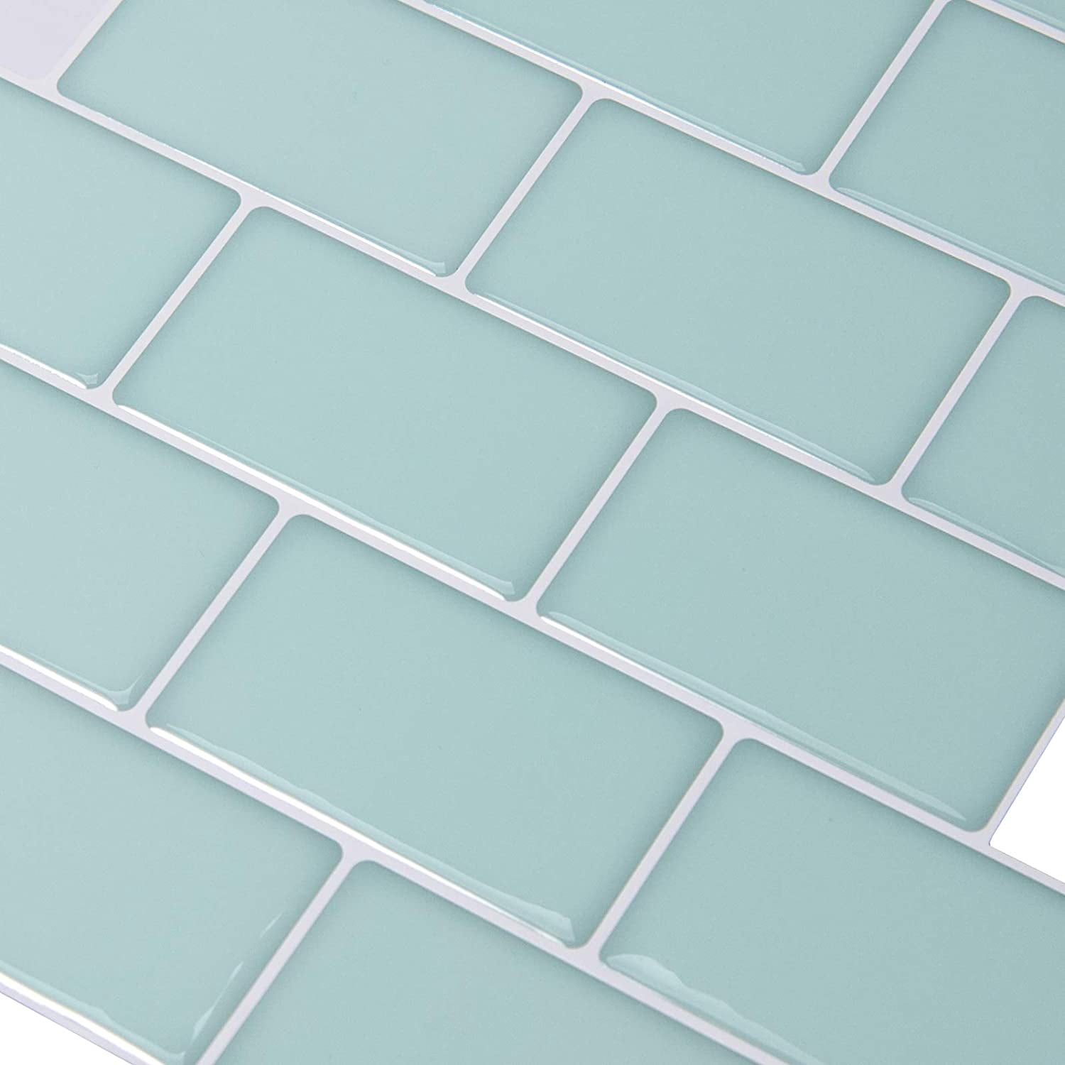 Art3d Peel and Stick Backsplash Tile 12"x12 Subway 3D Wall Sticker Wallpaper   Kitchen Bathroom Self Adhesive Removable Stick in Teal (10-Pack)