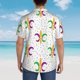 thumbnail image 4 of Balery Mardi Gras Carnival1 Camisas hawaianas de manga corta para hombre, camisas playeras de corte holgado, camisas de vacaciones con botones,Large, 4 of 7