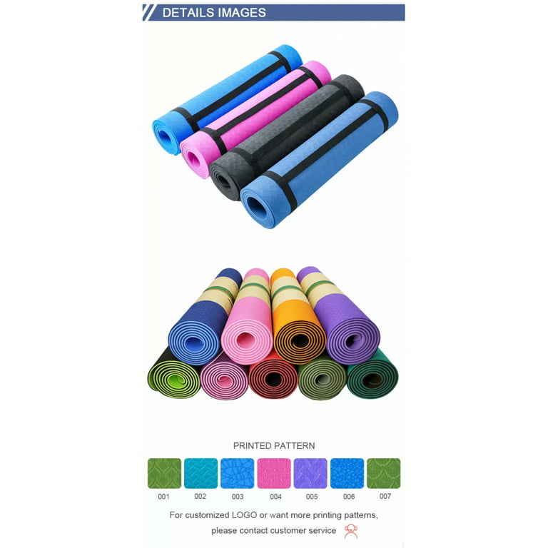 Thick Yoga Mat Eco Friendly TPE Workout Mat Exercise Mat Carrying Strap  Home Gym 